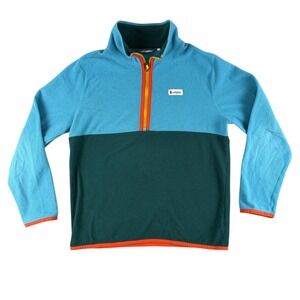 Cotopaxi Pullover Mens L Teal Green Colorblock Fleece Half Zip Long Sleeve